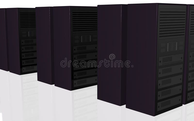 3D server farm computer design stock illustration