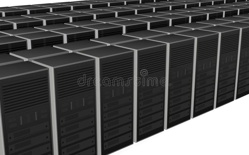 3D server farm computer design royalty free illustration