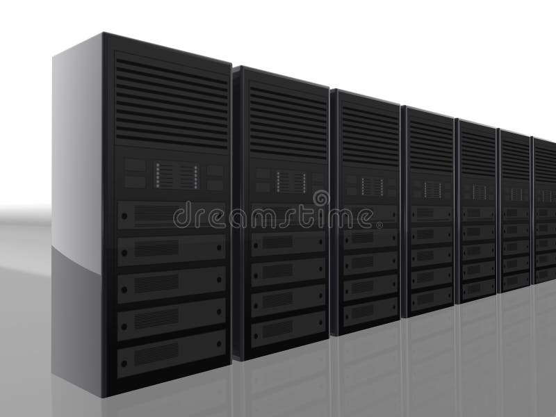 3D server farm computer illustration royalty free illustration