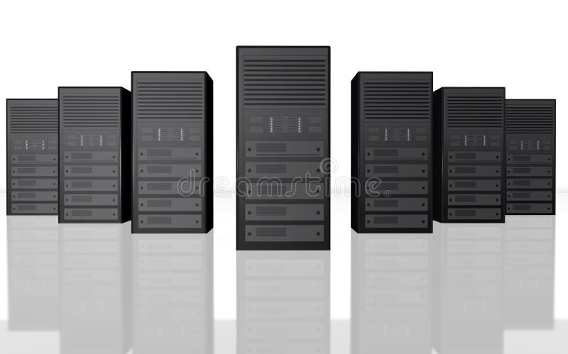 3D server farm computer illustration vector illustration