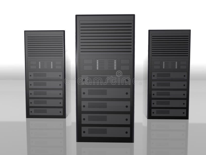 3D server farm computer illustration royalty free illustration