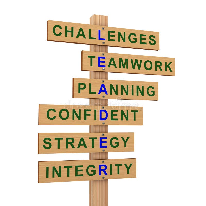 3d signpost crossword leader royalty free illustration