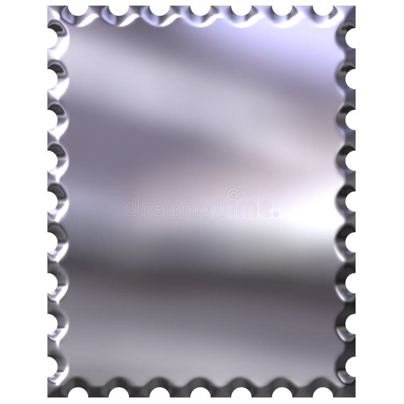 Silver Stamp with Ribbons Isolated on White Background. Luxury Chrome Seal Stock Vector