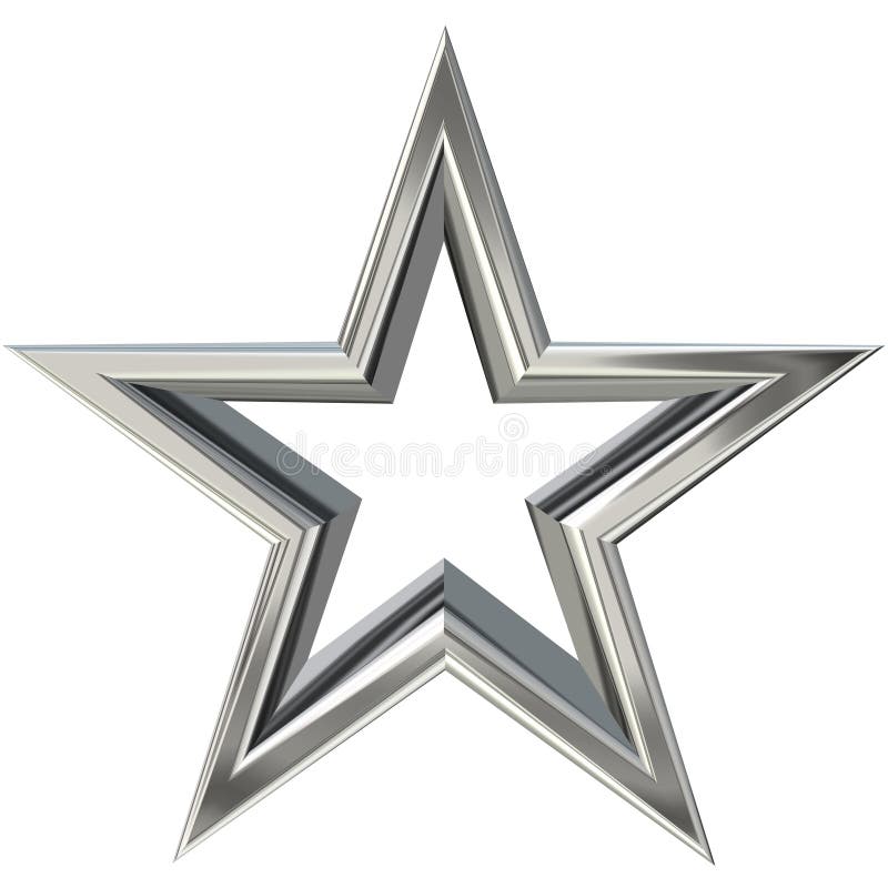 3D silver star stock illustration. Illustration of important - 5053875