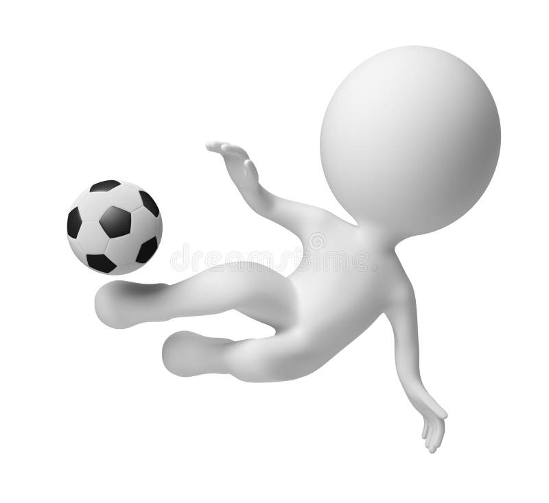 3d small people - blow in a jump stock illustration 3d small people - blow in a jump stock illustration