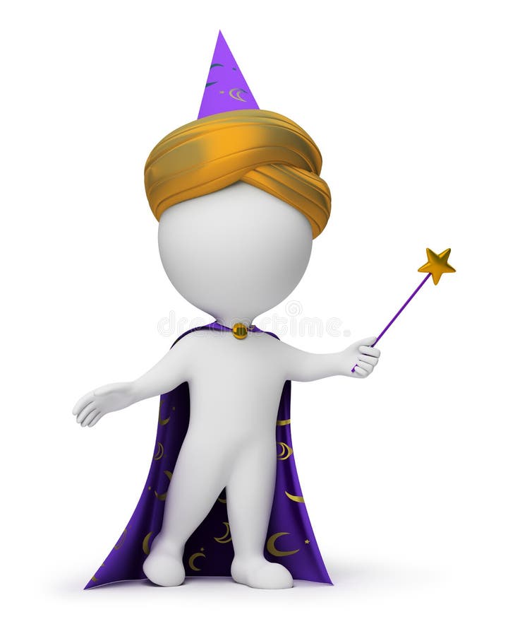 3d small people - magician royalty free illustration 3d small people - magician royalty free illustration