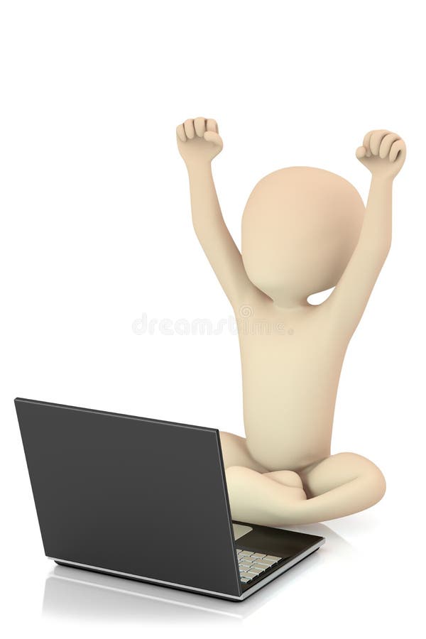 3d small people - successful solution. stock illustration 3d small people - successful solution. stock illustration
