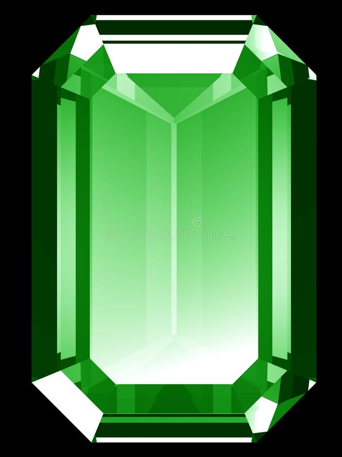A render of a 3d Emerald isolated on a black background. A render of a 3d Emerald isolated on a black background.