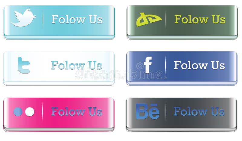 3D Social media buttons