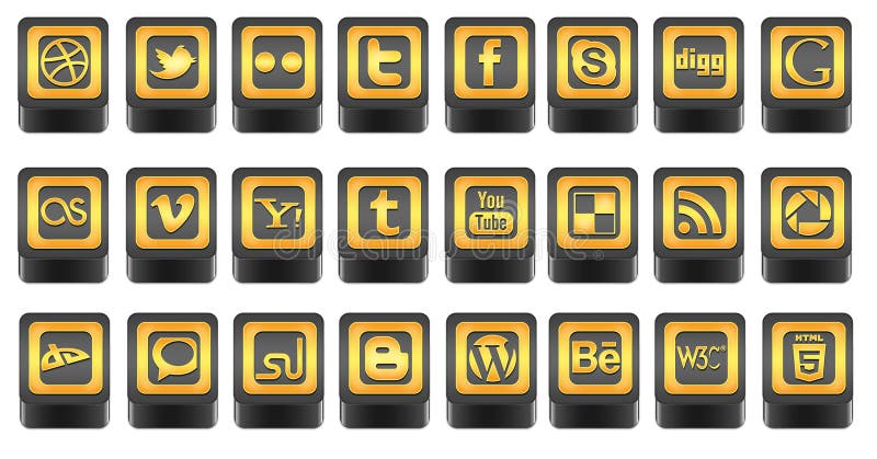 3D Social media icons