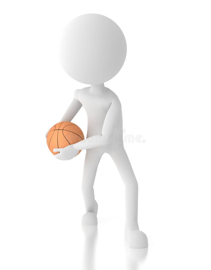 3d speler van het persoonsbasketbal met een bal vector illustratie 3d speler van het persoonsbasketbal met een bal vector illustratie