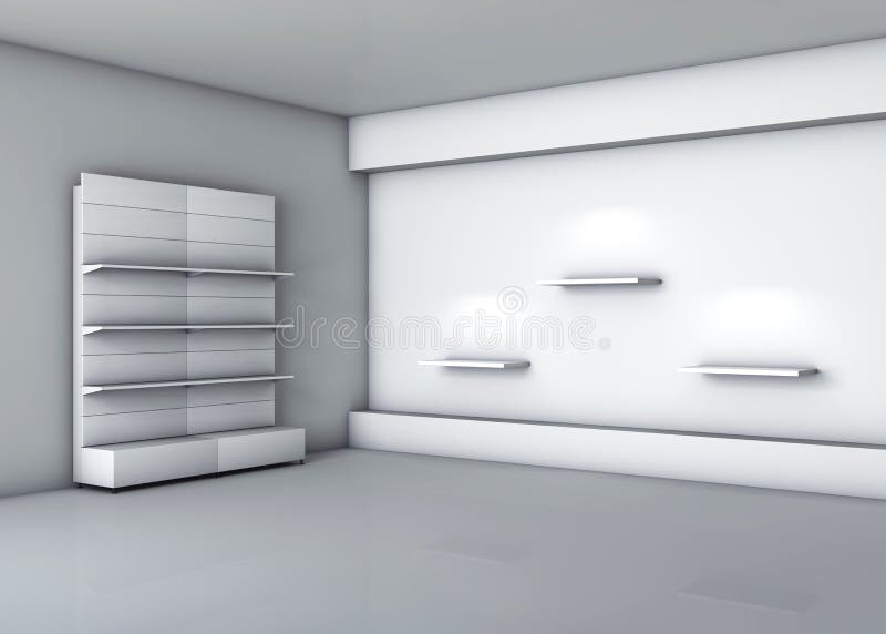 3d stands with shelves for exhibit