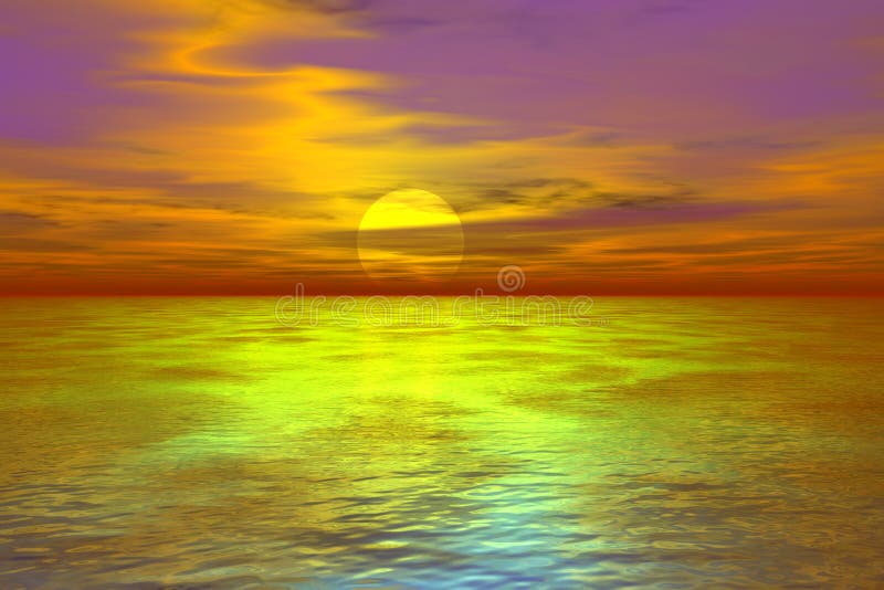 3D Sunset Background