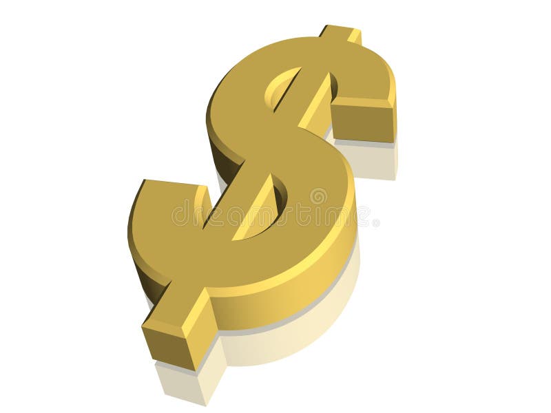 3D symbole - devise de signe du dollar