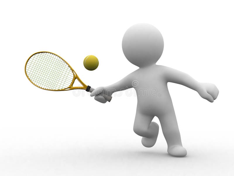 3d tennis people vector illustration