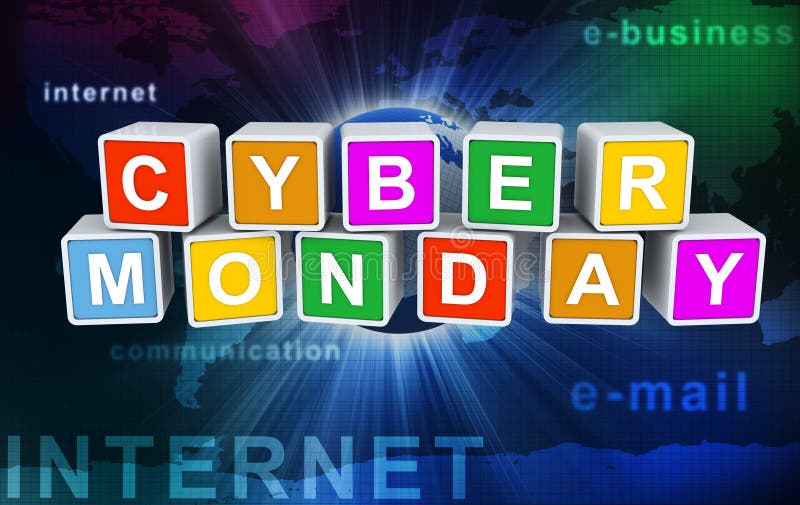 3D-Buzzword-Text Cyber Monday vektor abbildung