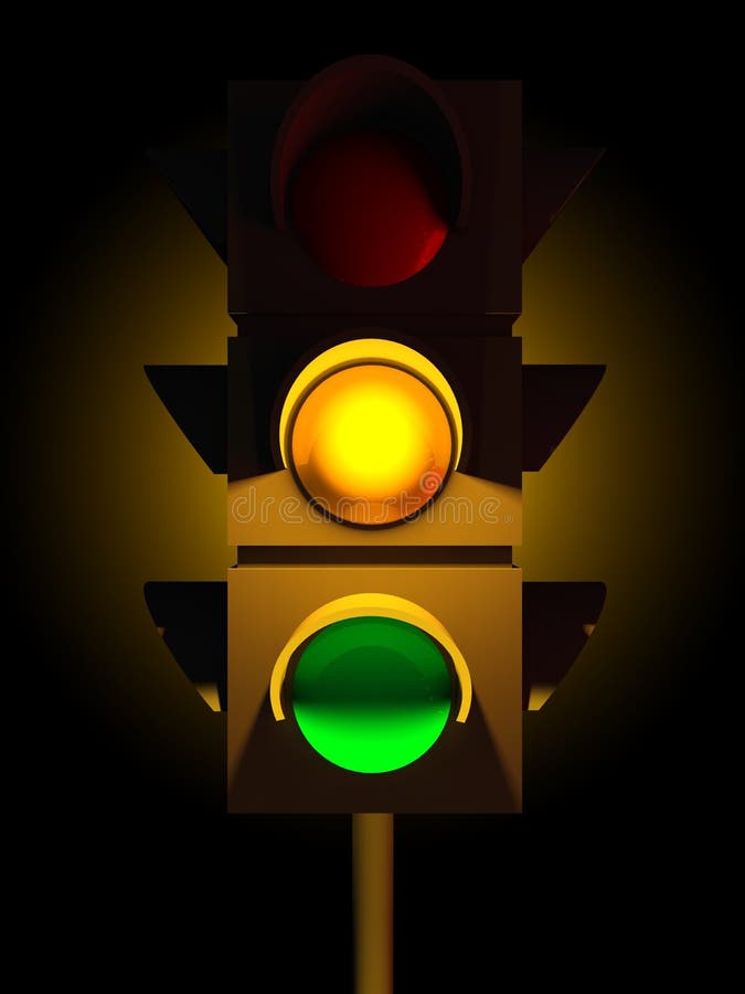 3d traffic yellow light stock illustration