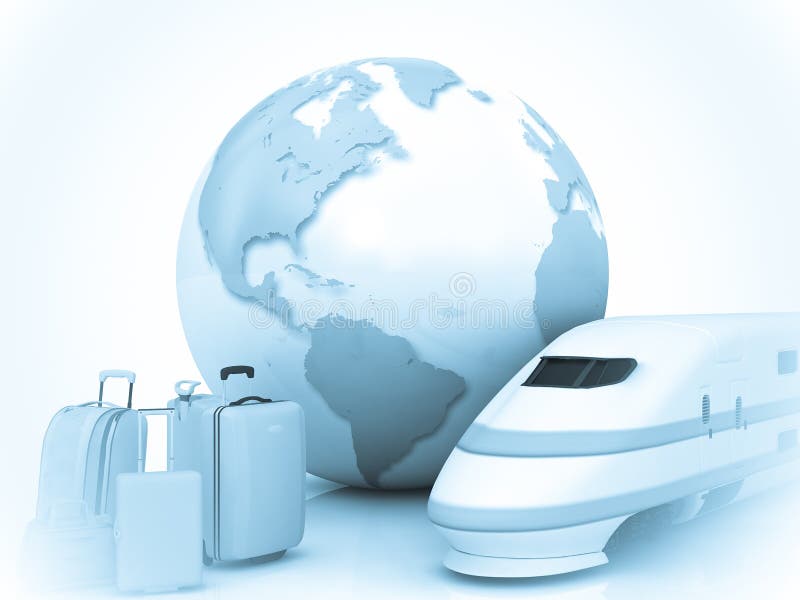 3D train traffic vector illustration