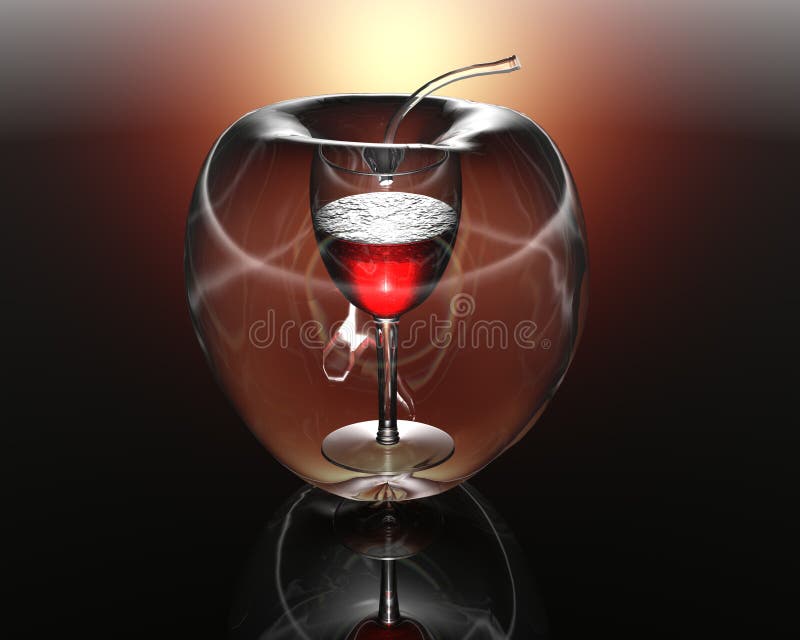 3D transparent apple