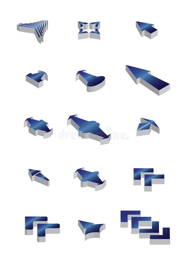 3d Vector arrow icons