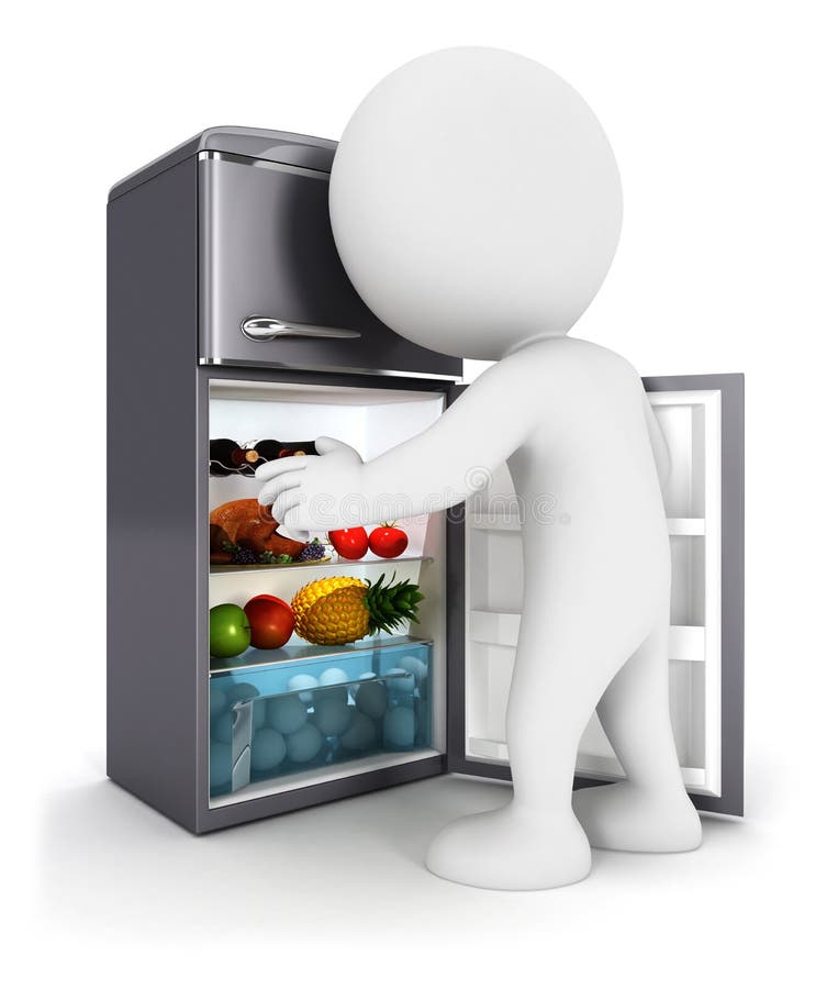 3d white people opens a fridge door royalty free illustration 3d white people opens a fridge door royalty free illustration