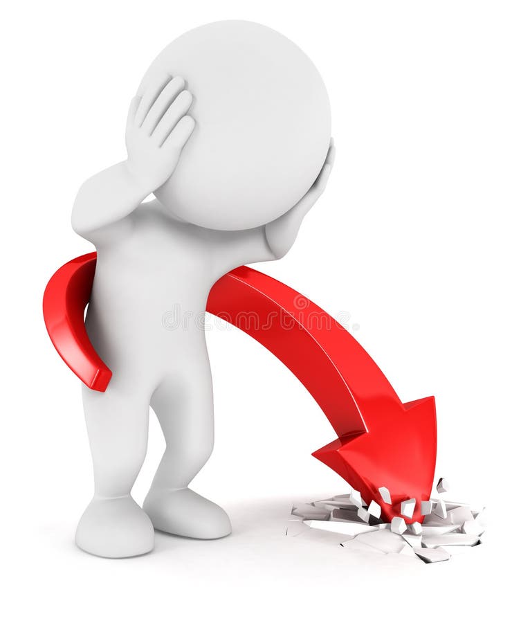 3D-crisis van witte mensen royalty-vrije illustratie