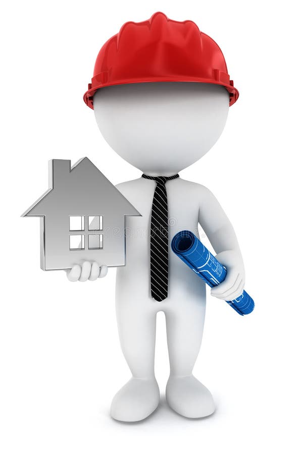 3D witte voorman stock illustratie