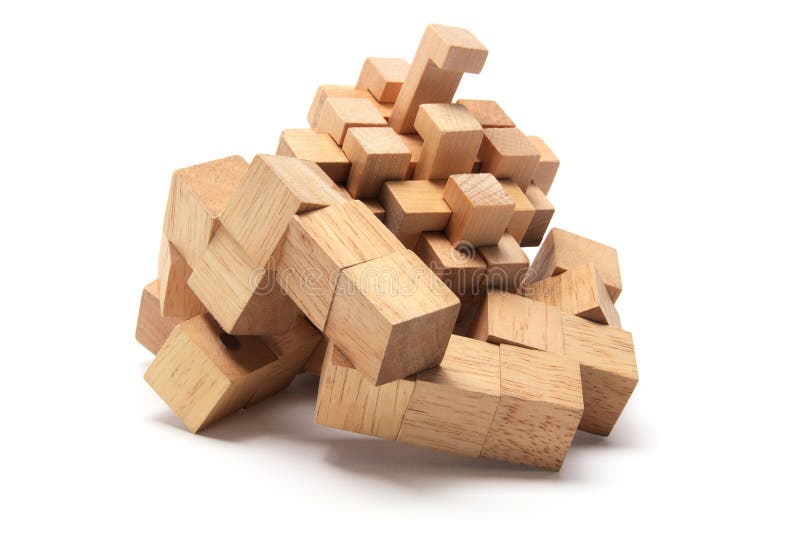 3D Wooden Puzzle stock photo. Image of manipulate, brain - 16574492