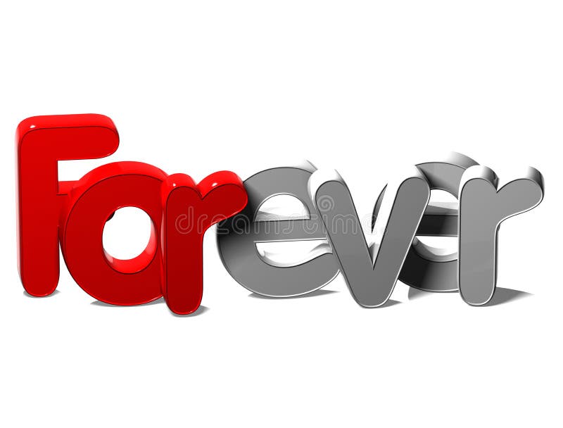 3D Word Forever on White Background Stock Illustration Illustration