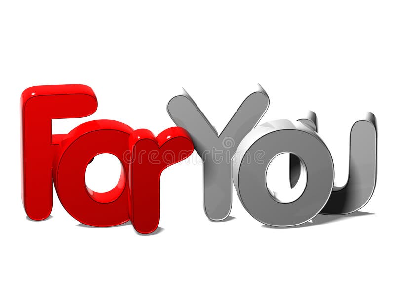 3D Word For You on white background stock illustration