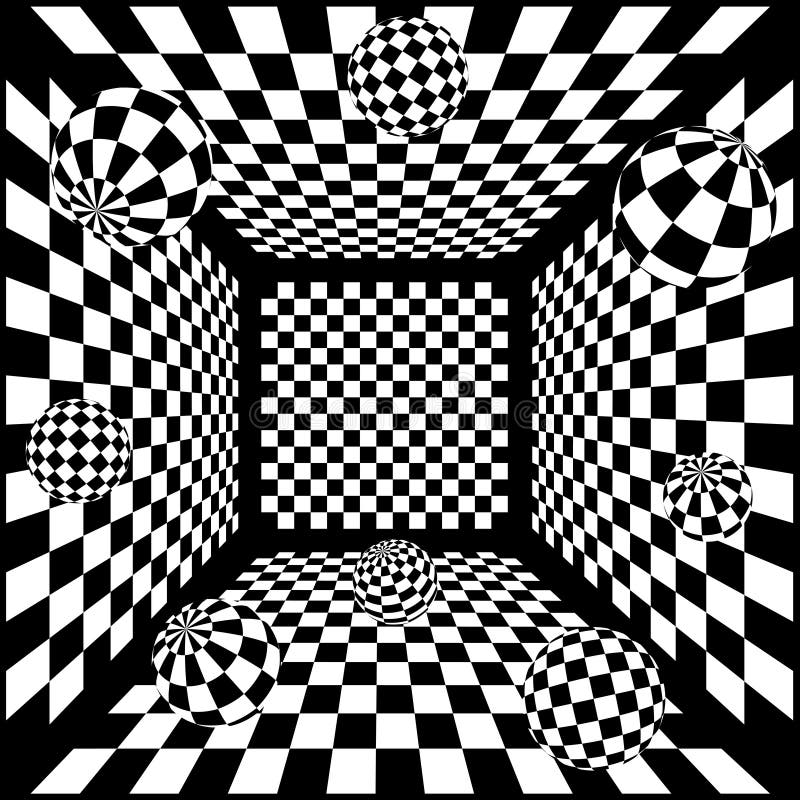 3D z Abstrakcjonistyczny czarny i biały szachowy tło ilustracji 3D z Abstrakcjonistyczny czarny i biały szachowy tło ilustracji