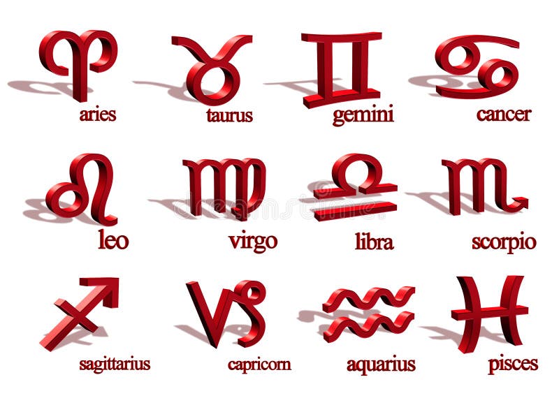 3d Zodiac signs complete stock illustration. Image of fortune 11912928