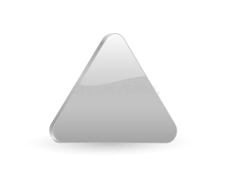 3d ícone triangular de prata 2