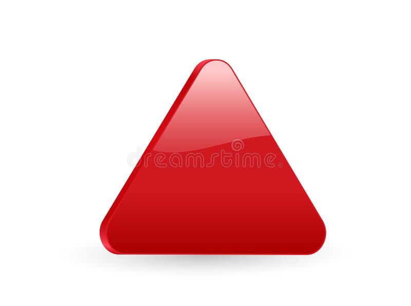 3d ícone triangular vermelho 2