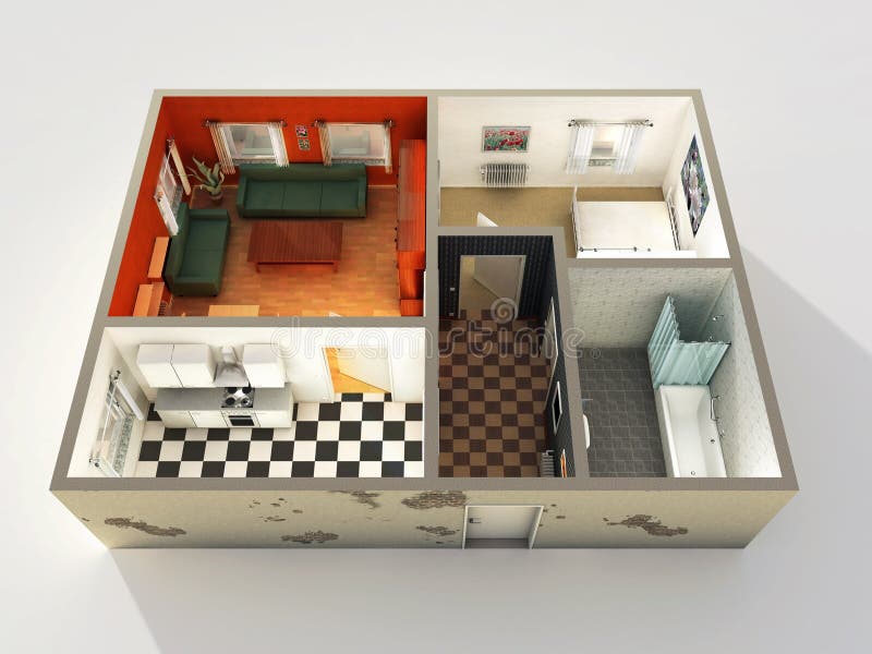 House interior design in 3d. House interior design in 3d
