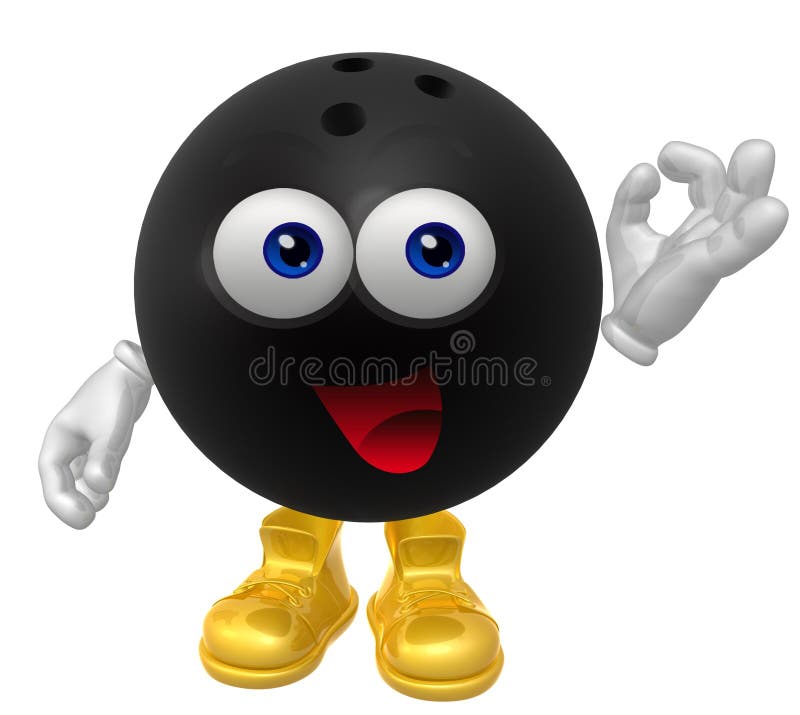 Bowling ball 3d mascot figure illustration. Bowling ball 3d mascot figure illustration