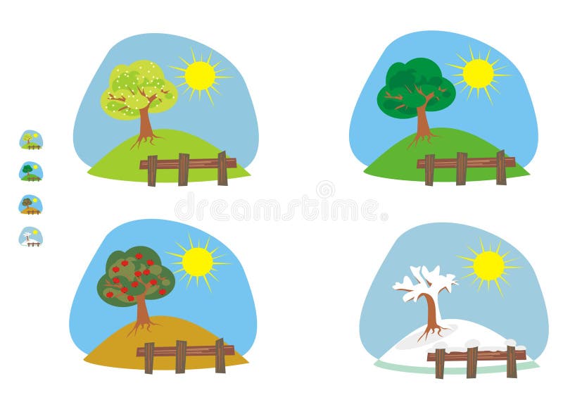 Сказочное объяснение времен года рисунок