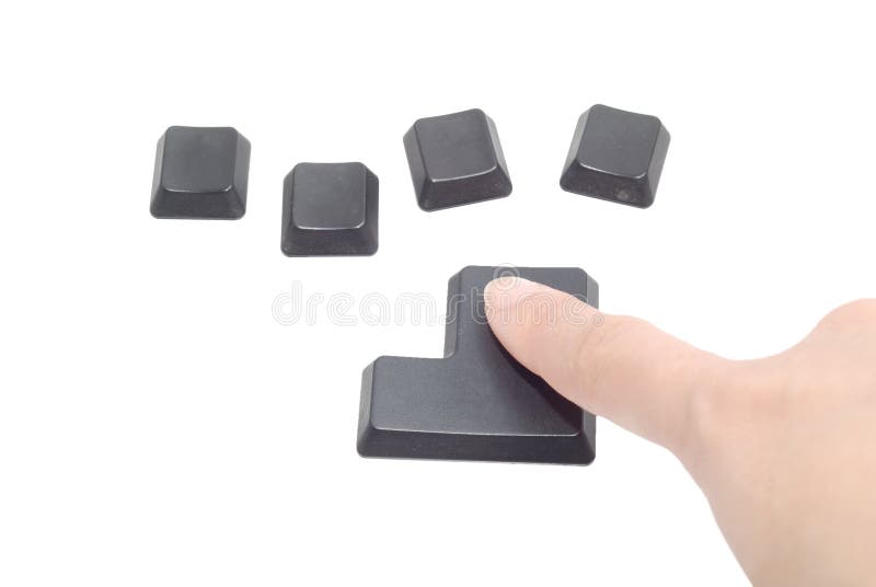 4 Black computer button with finger