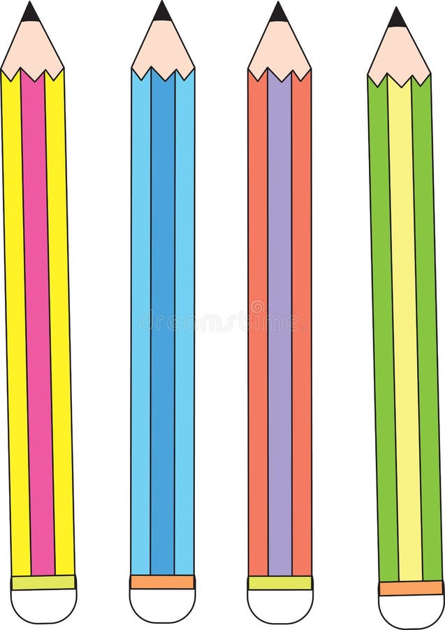 4 pencils stock illustration. Illustration of background 6952451