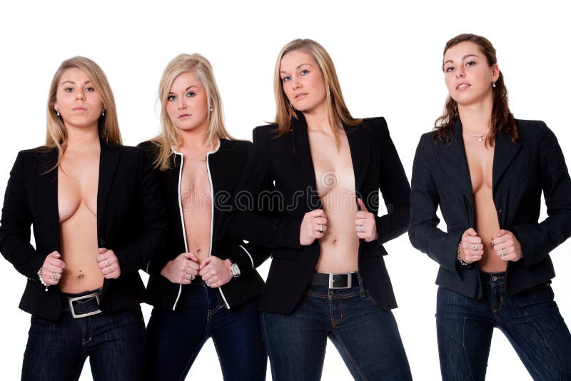 4 topless girls