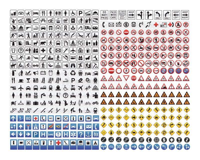 430 traffic signs collection royalty free illustration