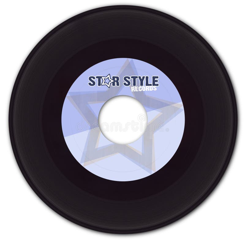 45rpm VinylVerslag met Vals Etiket stock foto's 45rpm VinylVerslag met Vals Etiket stock foto's