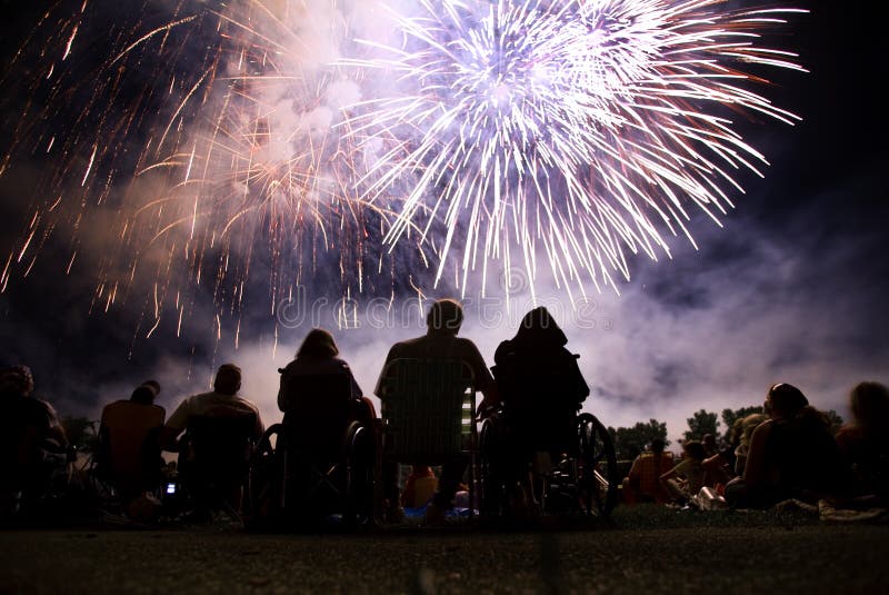 Watching a fourth of July fireworks display. Watching a fourth of July fireworks display.