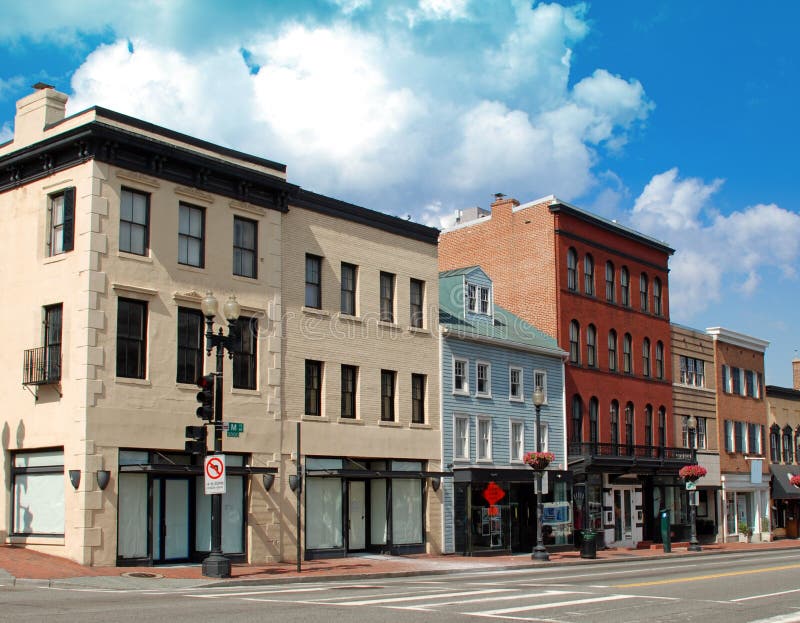 小镇主街 4 Georgetown DC 免版税图库摄影