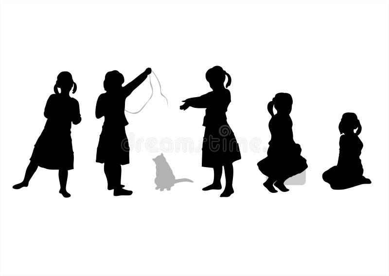 5 barnsilhouettes stock illustrationer 5 barnsilhouettes stock illustrationer