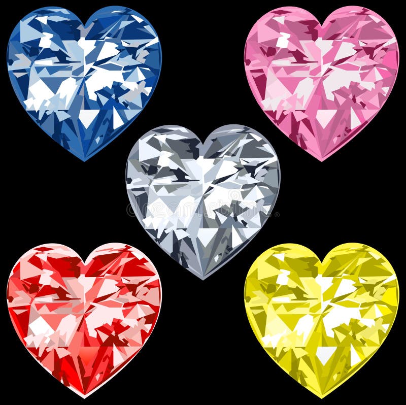 5 coeurs de diamant illustration de vecteur 5 coeurs de diamant illustration de vecteur