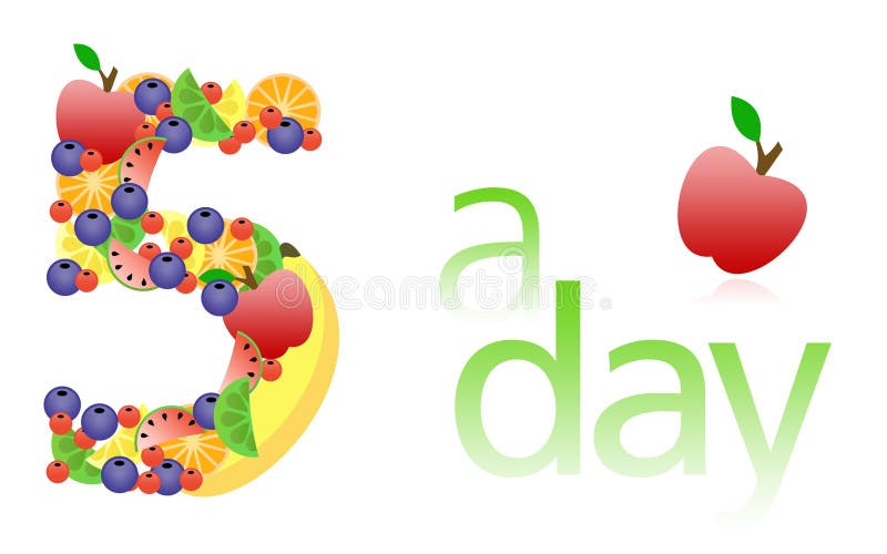 5 a day / Five a day stock illustration. Illustration of berry 5429367