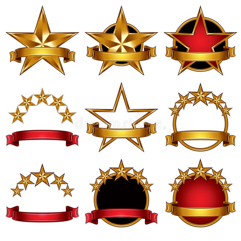 5 emblemas clásicos de las estrellas fijados. ilustración del vector 5 emblemas clásicos de las estrellas fijados. ilustración del vector