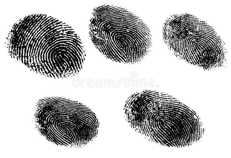 5 fingeravtryck royaltyfri illustrationer 5 fingeravtryck royaltyfri illustrationer