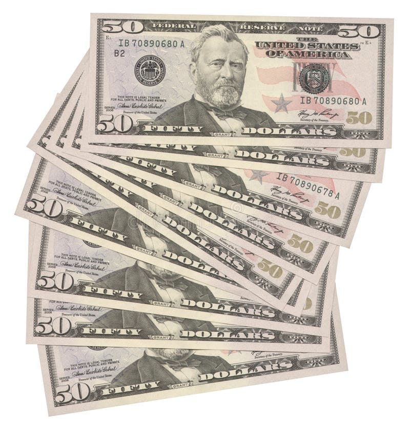 50 US dollars banknotes background. 50 US dollars banknotes background